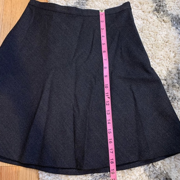 THEORY Zulle Wool A-Line Suiting Skirt Charcoal - Picture 11 of 11